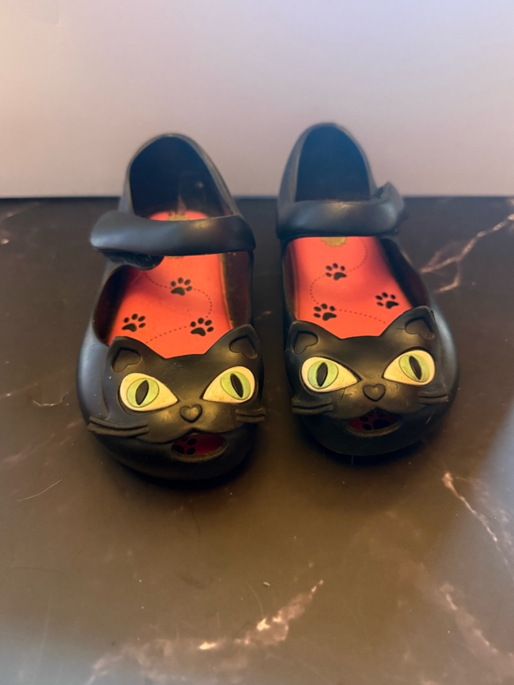 Mini Melissa Black Cat Mary Jane Shoes